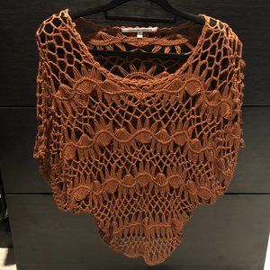 Collective Concepts open knit top in Burnt Orange Size L
